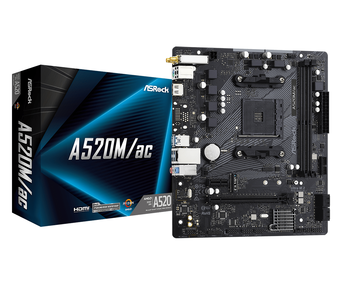 ASROCK A520M/AC DDR4 MOTHERBOARD